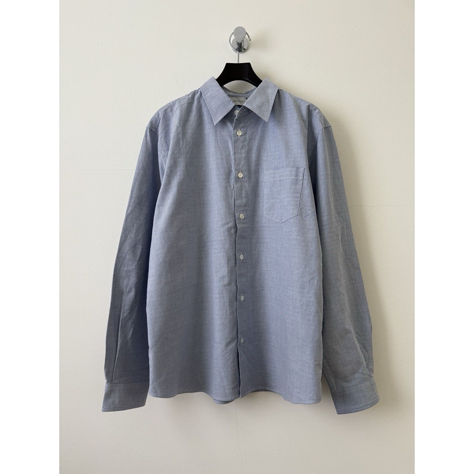 John Elliott NEW Blue Oxford Cloak Button Up Size US M / EU 48-50 / 2 - 1 Thumbnail