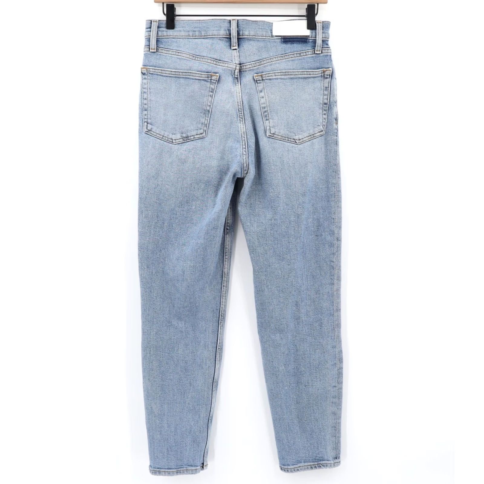 RE/DONE Re/Done Jeans Women's High Rise Ankle Crop Denim Indigo Blue Sz 28 Regular 5-Pocket Stretch Crop Size 28" / US 6 / IT 42 - 2 Thumbnail