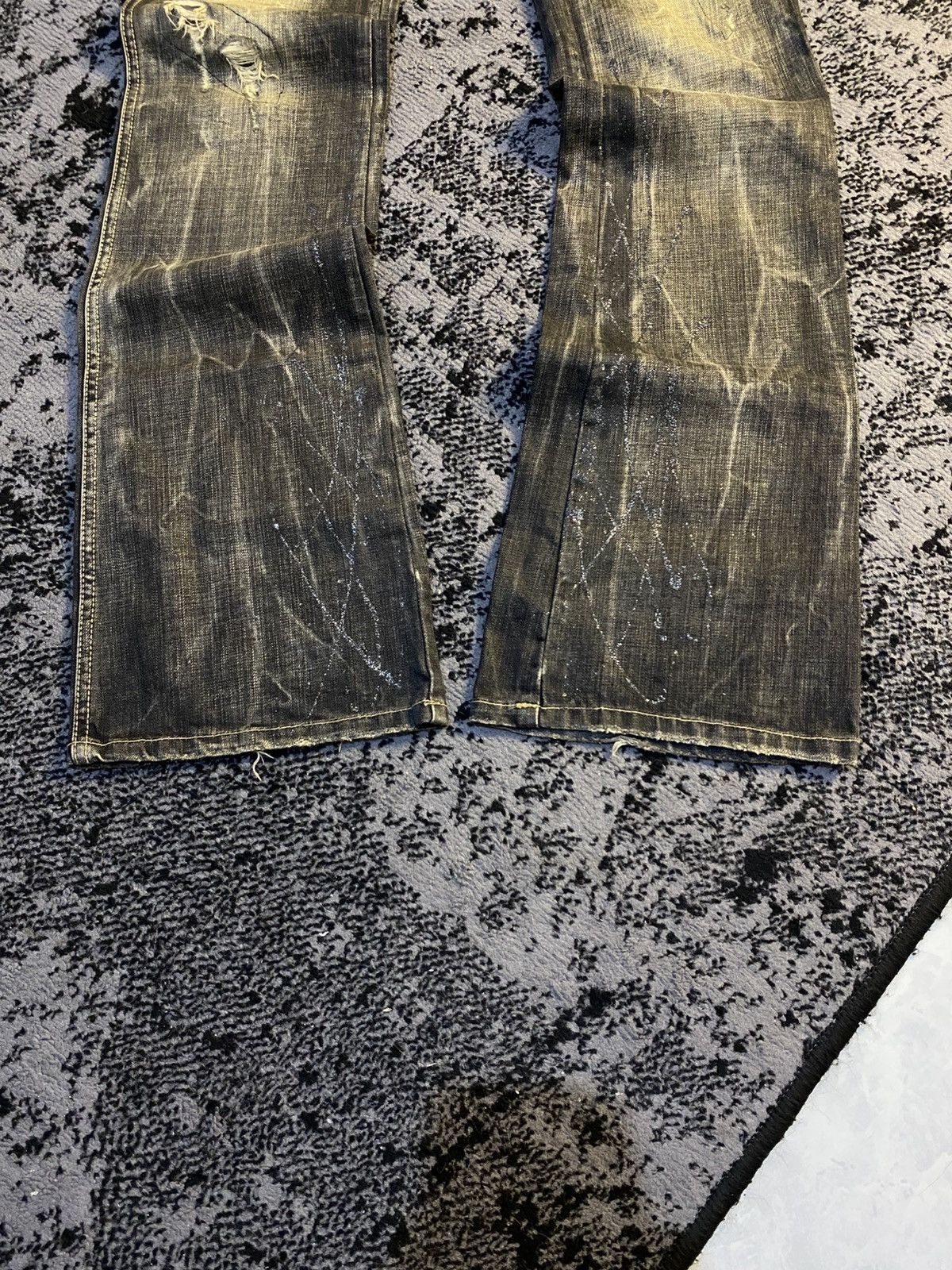 Tornado Mart Buckle Back Fuga Distressed Ifsix Vkei Flared Jeans🔥 Size US 31 - 6 Thumbnail