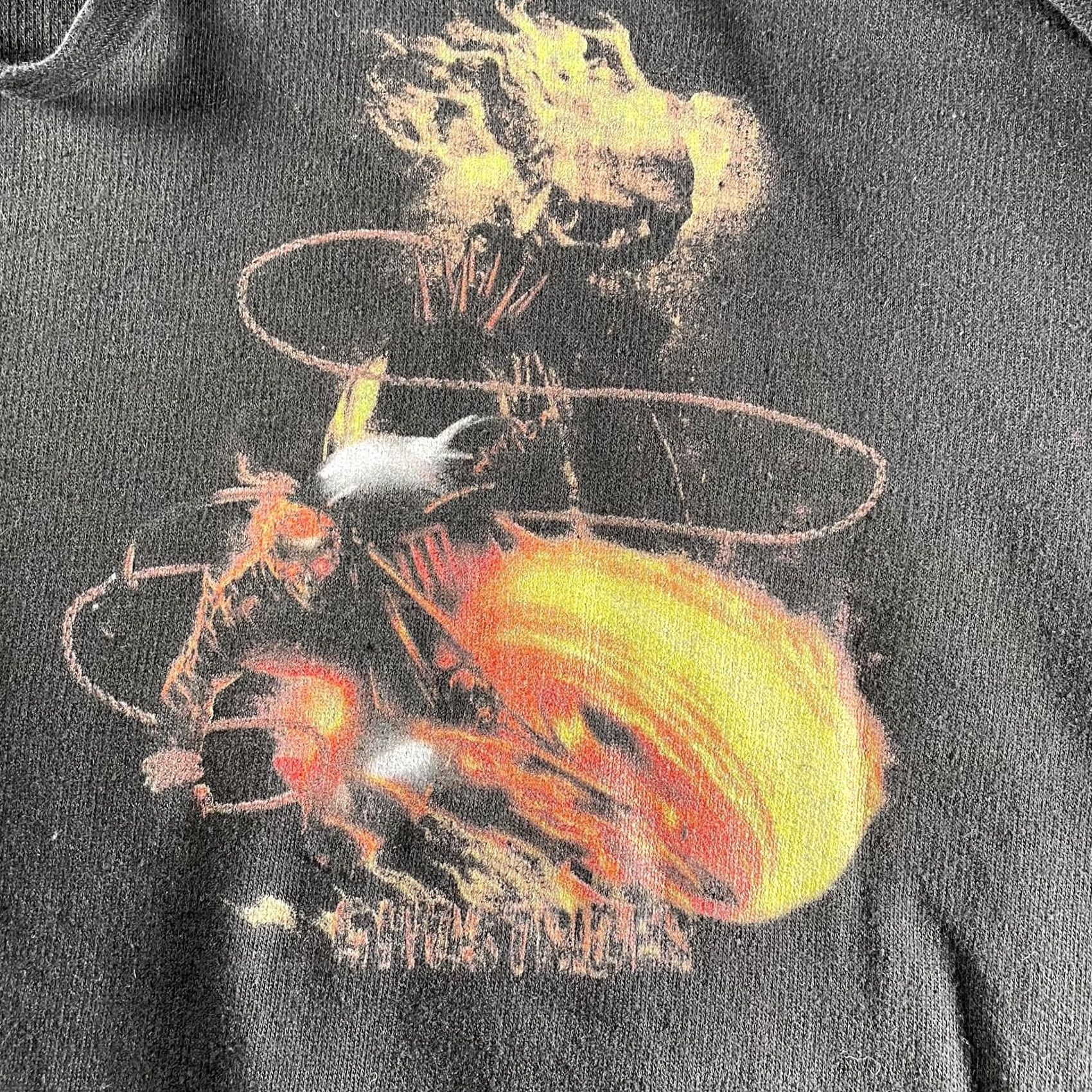Vintage Marvel Ghost Rider Hoodie Mens Large Black Flame Skull Pullover Sweatshirt Size US L / EU 52-54 / 3 - 2 Thumbnail