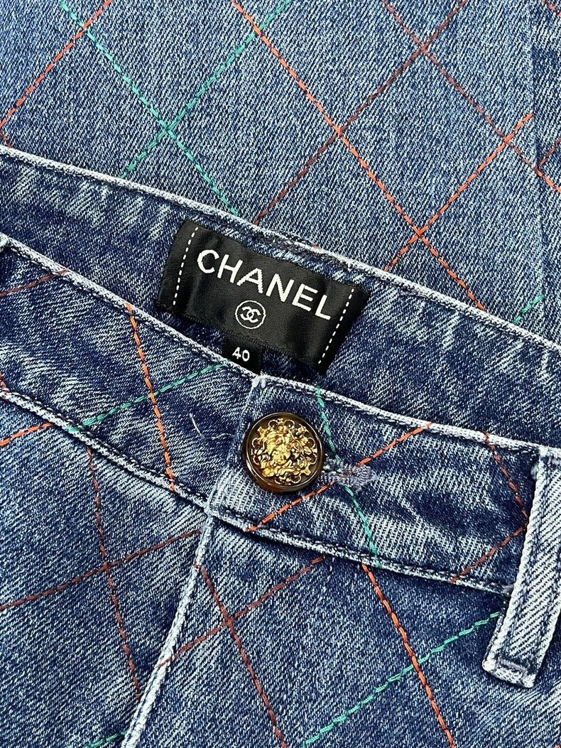 Chanel Chanel Colorful line diamond checkered jeans Size 26" / US 2 / IT 38 - 4 Thumbnail