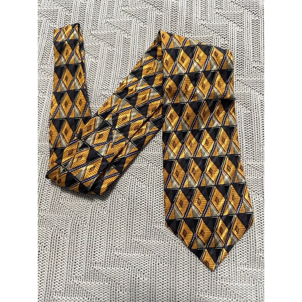 Robert Talbott Omaggio by Robert Talbott gold diamond silk tie Size ONE SIZE - 1 Thumbnail
