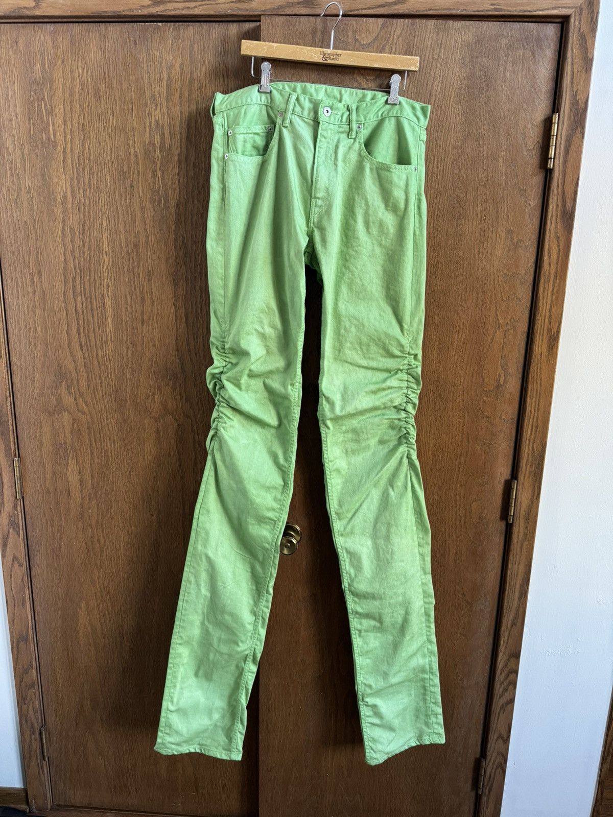 image of Vlone Green Stacked Denim, Men's (Size 36)