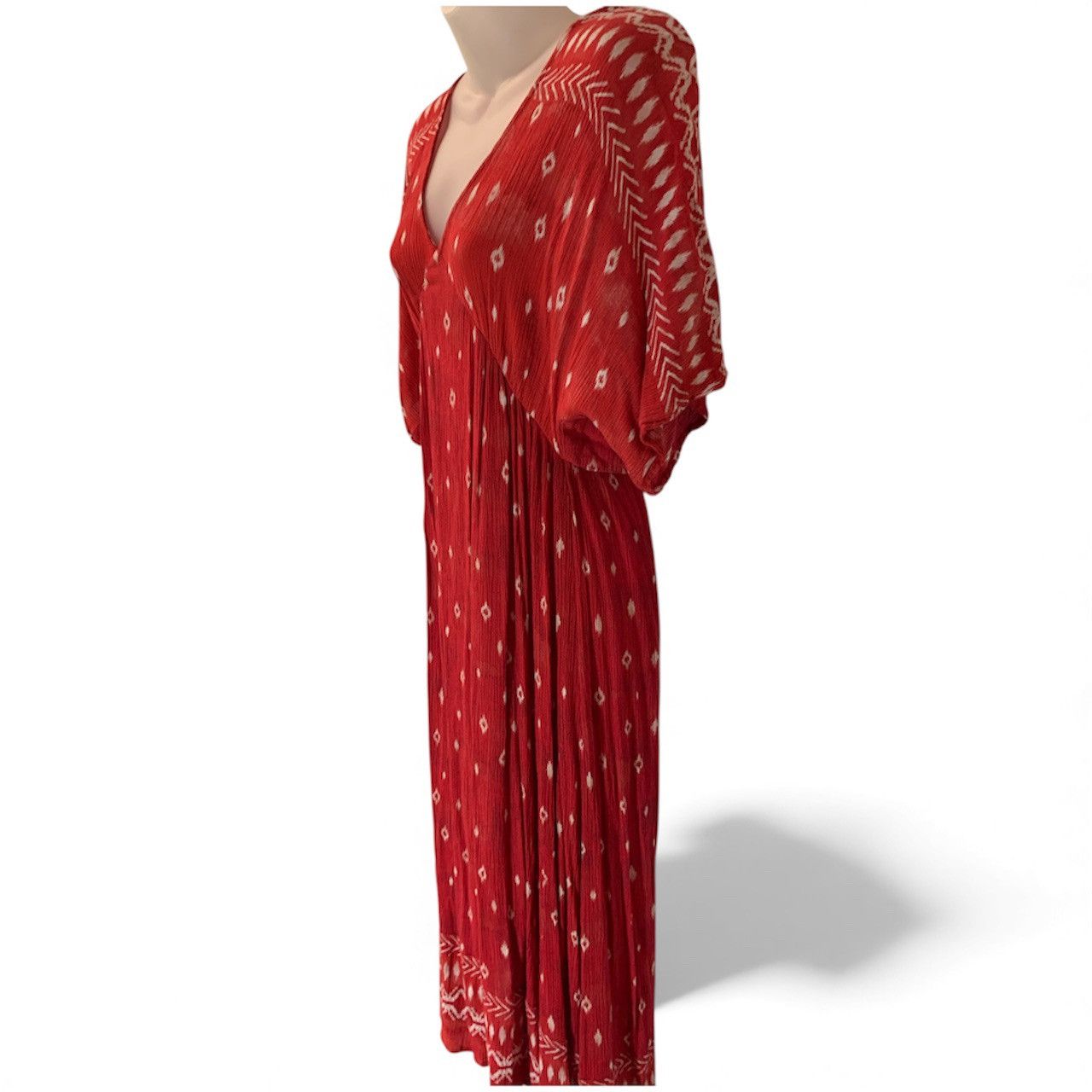 Other Red and White Patterned Maxi Dress (item#10053) Size XS / US 0-2 / IT 36-38 - 3 Thumbnail
