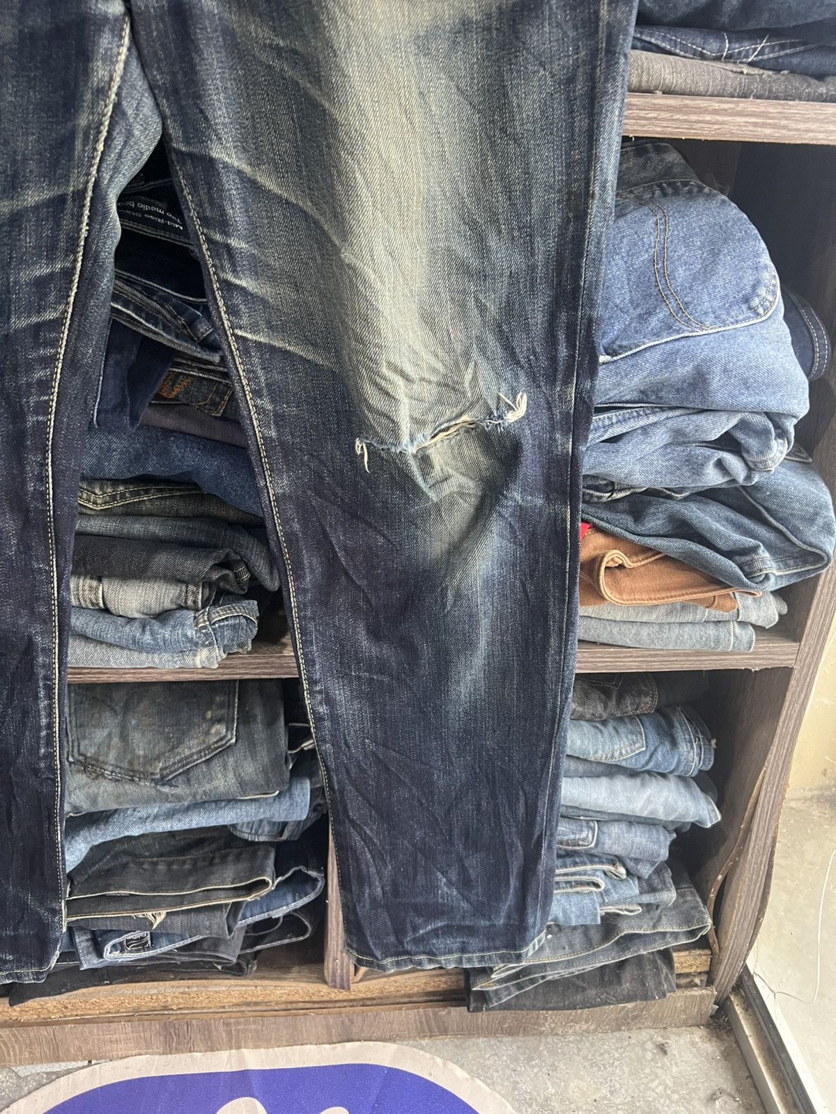 Edwin 🔥Vintage Edwin Flared Distressed Denim Size US 34 / EU 50 - 7 Thumbnail