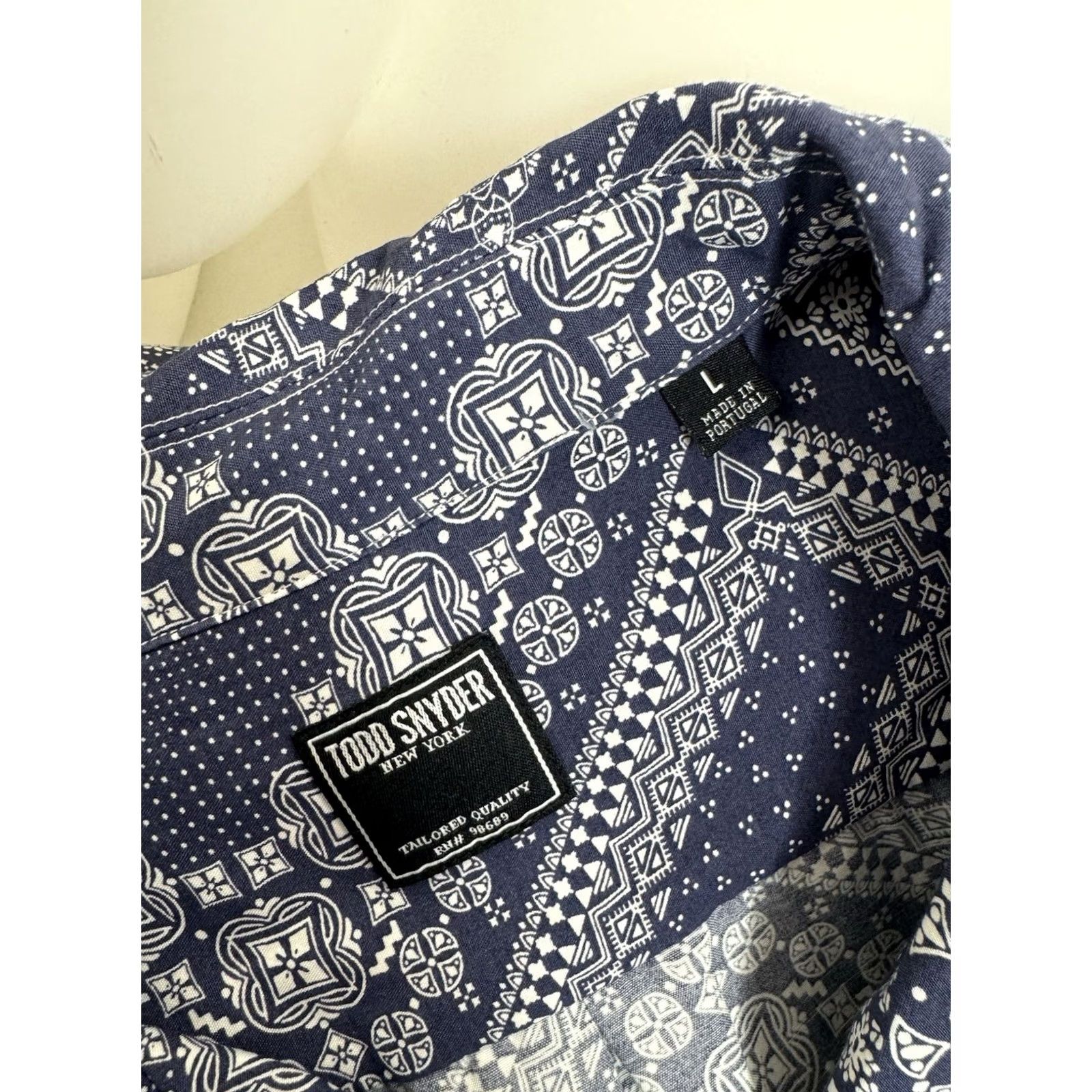Todd Snyder TODD SNYDER - PAISLEY Bandana Print Collar Mens L Shirt Size US L / EU 52-54 / 3 - 4 Thumbnail