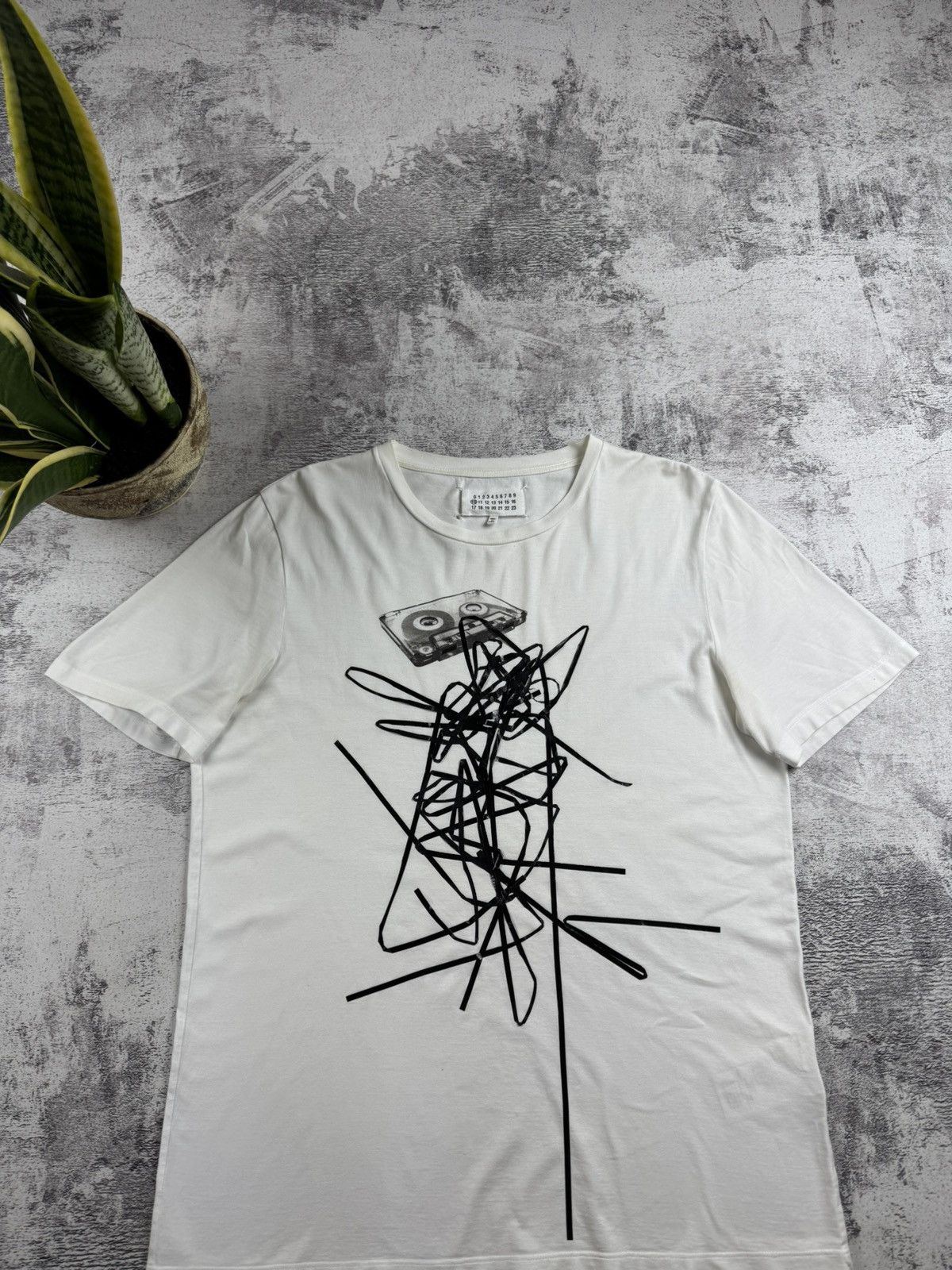 Maison Margiela Maison Margiela AW16 Men’s Large White Designer Cotton Tape T Shirt Tee Jersey Size US L / EU 52-54 / 3 - 4 Thumbnail