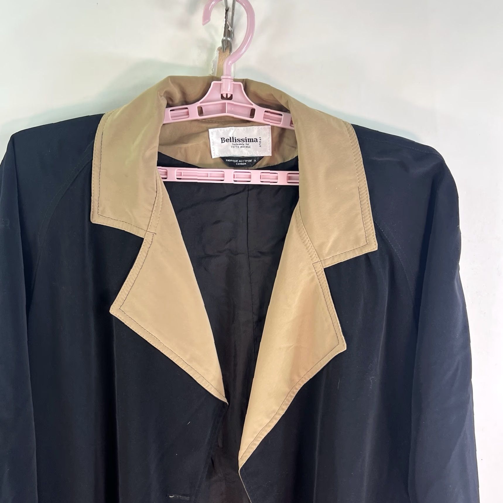 Vintage VINTAGE Bellissima Trench Coat Women M Black Lightweight Long Jacket Coat Formal Knit Polyester Canada Made in CN Size M / US 6-8 / IT 42-44 - 2 Thumbnail