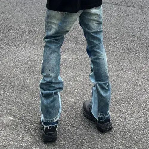 Jean Retro Ink Splash Patchwork Ripped Jean Size US 30 / EU 46 - 3 Thumbnail