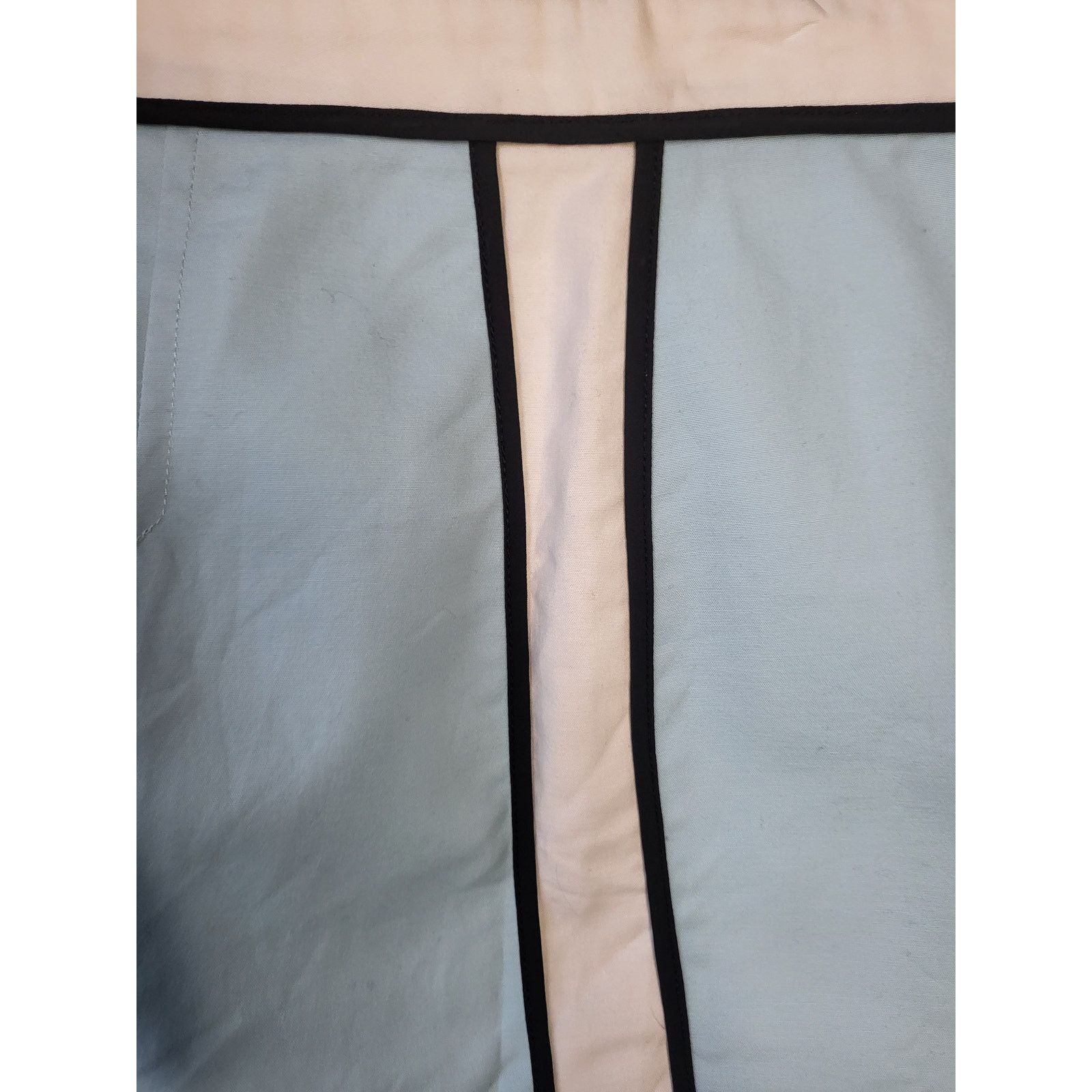 Vintage Pencil Skirt Light Blue and White Black Piping Mid Thigh Size 27" / US 4 / IT 40 - 4 Thumbnail