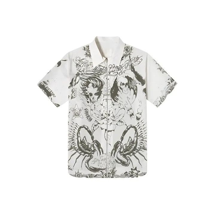 Givenchy Givenchy SS21 Zip Printed Short Sleeve Shirt Size US L / EU 52-54 / 3 - 1 Thumbnail