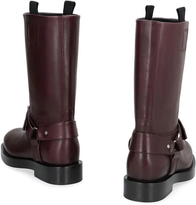 Burberry o1w1db10125 Leather Saddle Low Boots in Burgundy Size US 5.5 / IT 35.5 - 3 Thumbnail