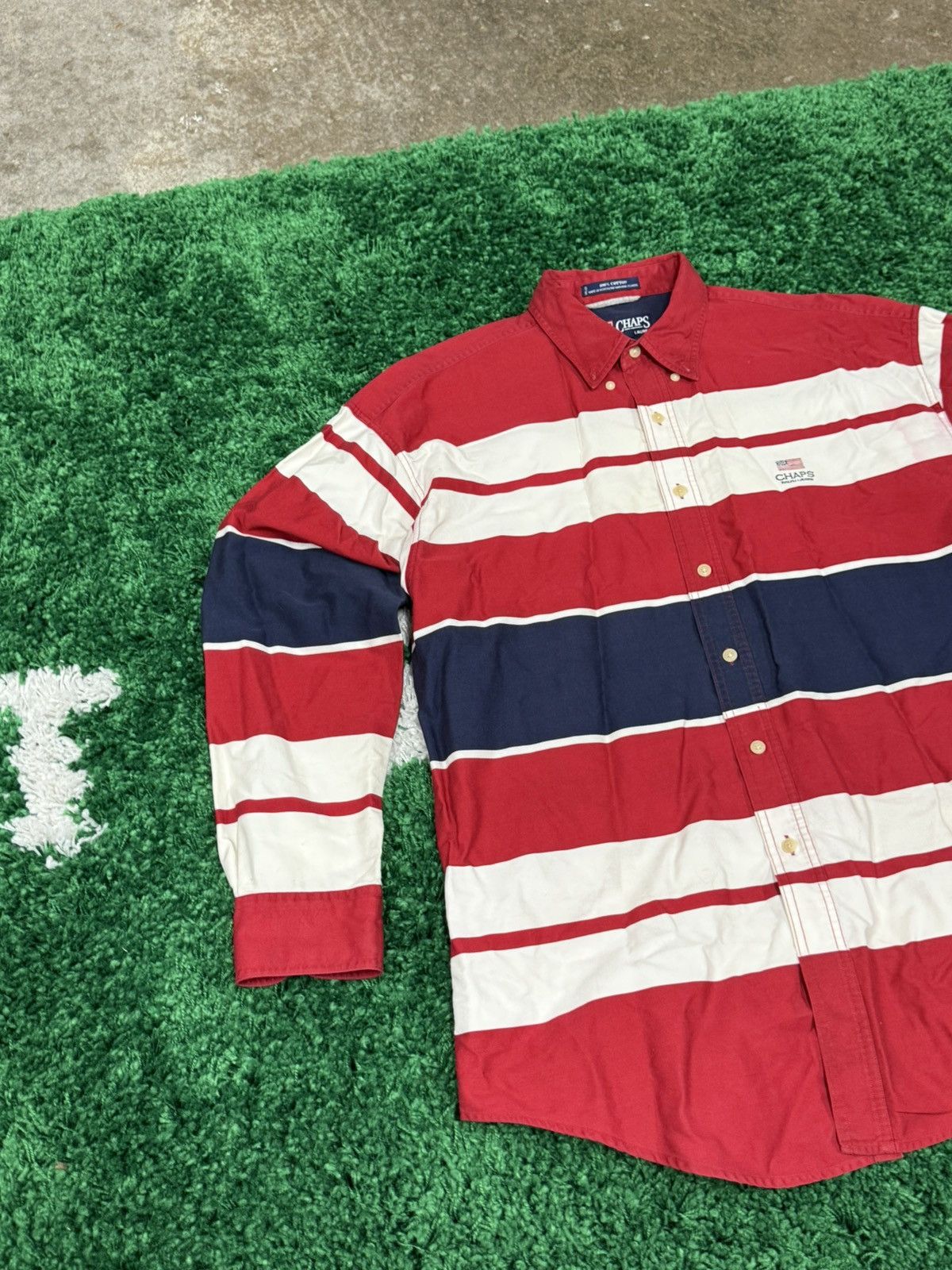 Chaps Ralph Lauren Chaps Ralph Lauren USA America Stripe Flag Shirt Large Size US L / EU 52-54 / 3 - 2 Thumbnail