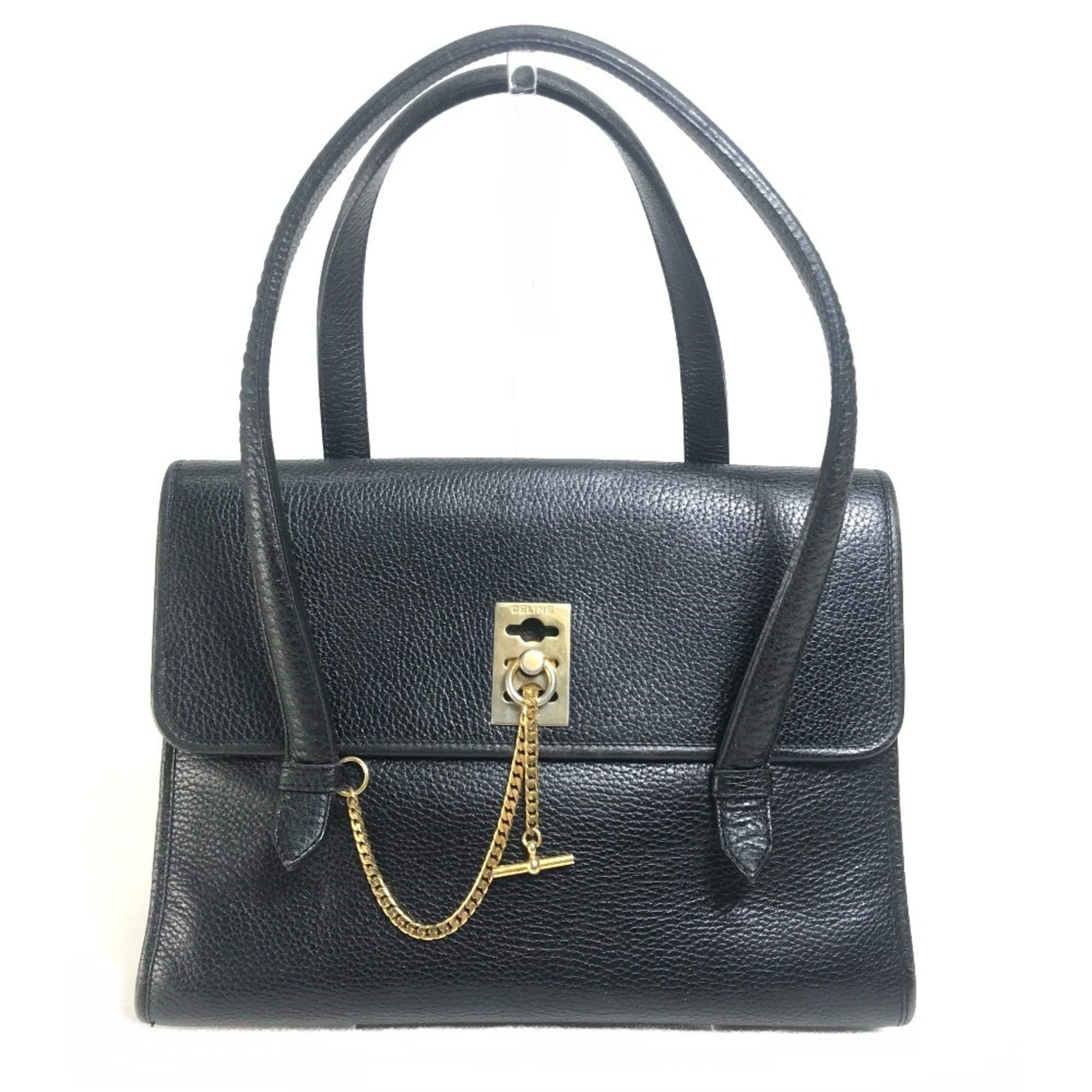 Celine CELINE vintage Bag Tote Bag Hand Bag Black x GoldHardware Size ONE SIZE - 1 Thumbnail