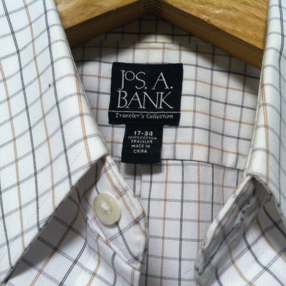 Jos. A. Bank JOS.A.BANK MENS WHITE 100%COTTON CASUAL SHIRT SIZE: 17/34 Size US XL / EU 56 / 4 - 5 Thumbnail