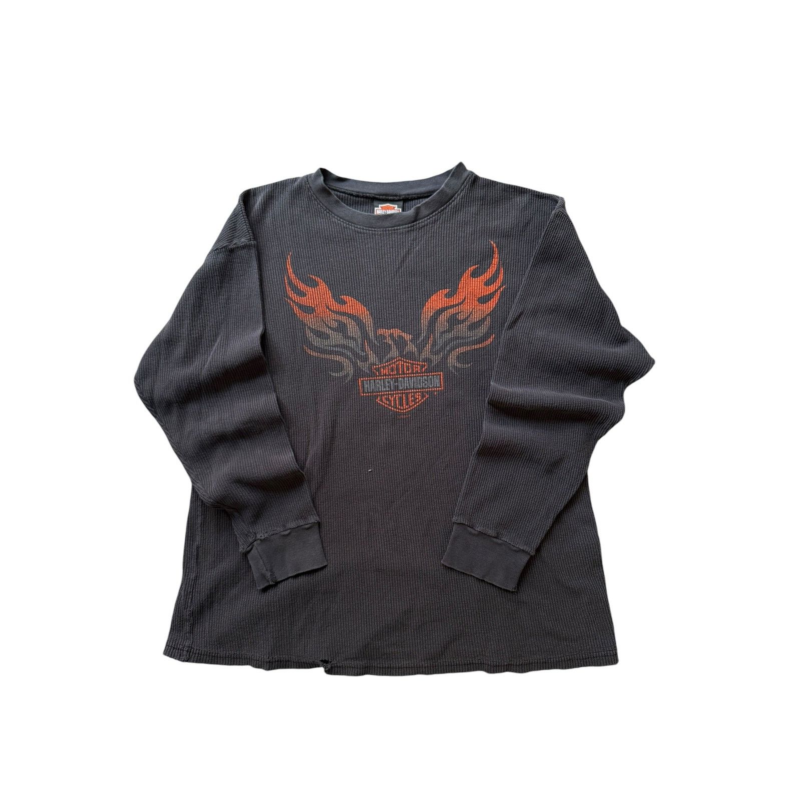 Harley Davidson Distressed Harley Davidson Thermal Eagle Flame Long Sleeve Size US XXL / EU 58 / 5 - 1 Thumbnail
