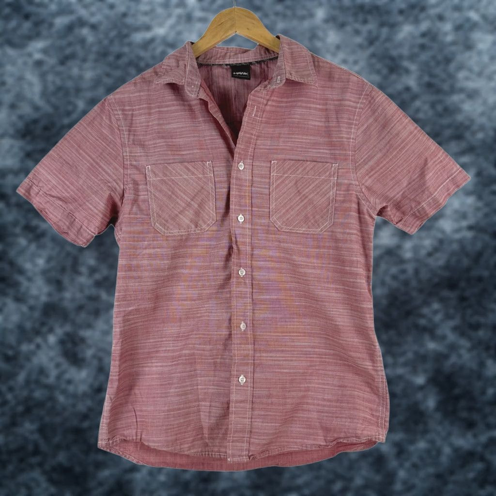 Vintage TONY HAWK Shirt Men Red Stripe Short Sleeve Button-Up Cotton Regular Size US M / EU 48-50 / 2 - 1 Thumbnail