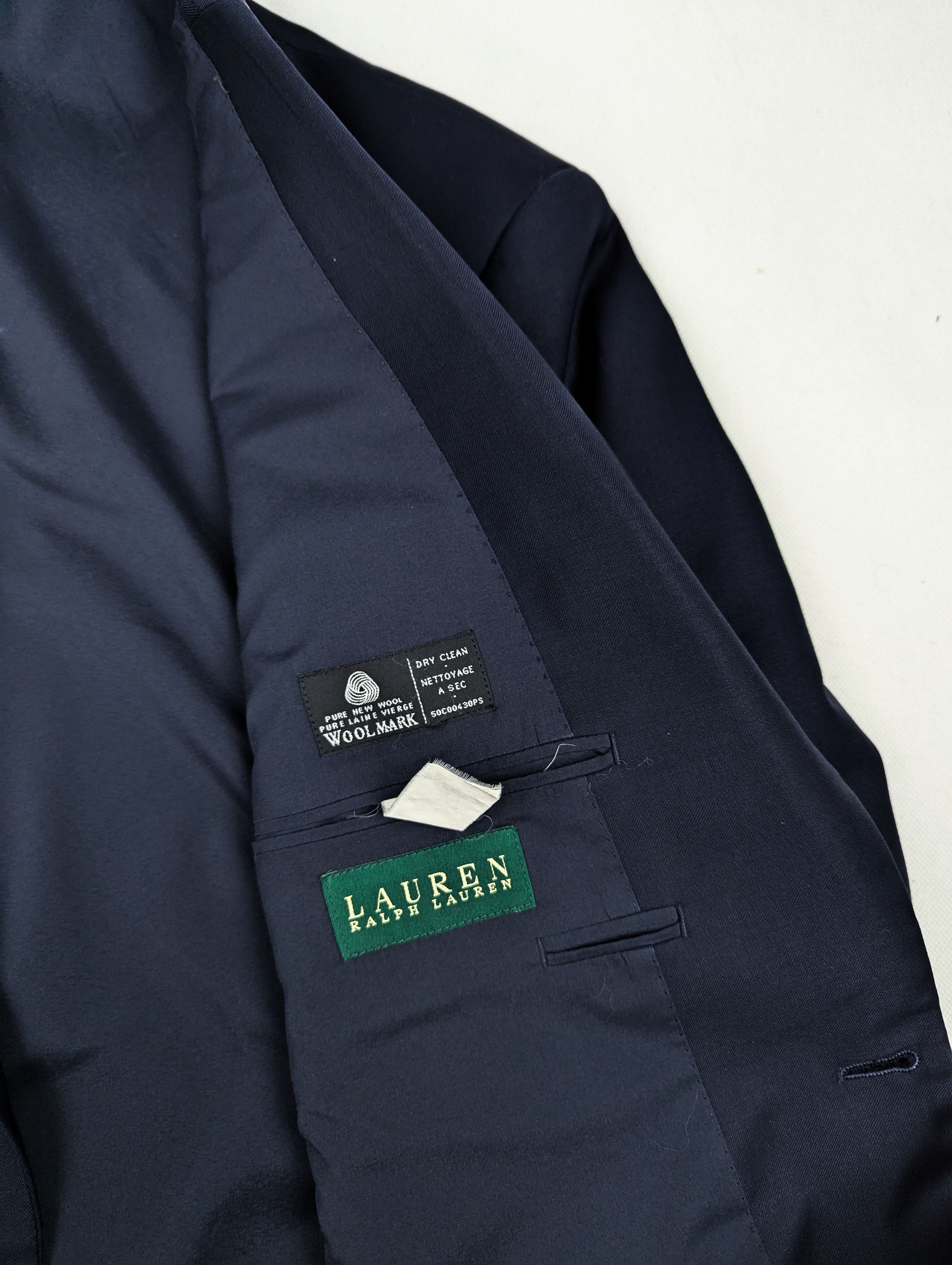 Lauren Ralph Lauren Lauren Ralph Lauren navy wool suit jacket blazer XL Size 46R - 4 Thumbnail