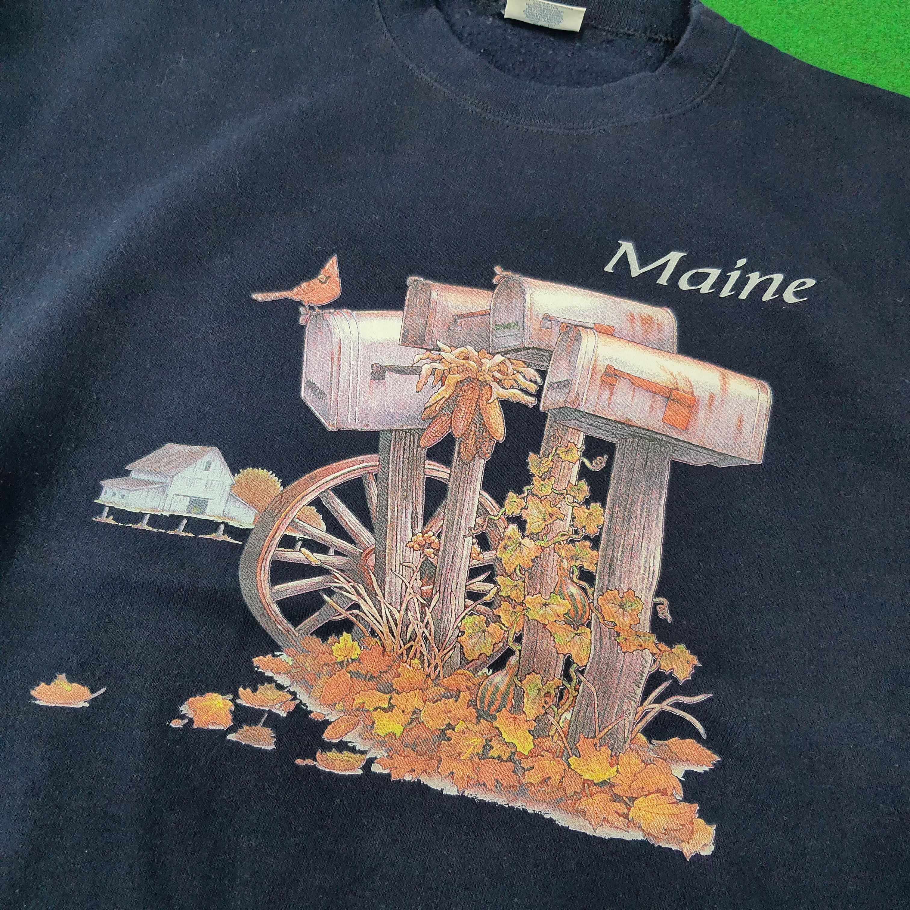 Vintage Vintage US MAINE Art United States Sweatshirt C225N21 Size US XXL / EU 58 / 5 - 2 Thumbnail