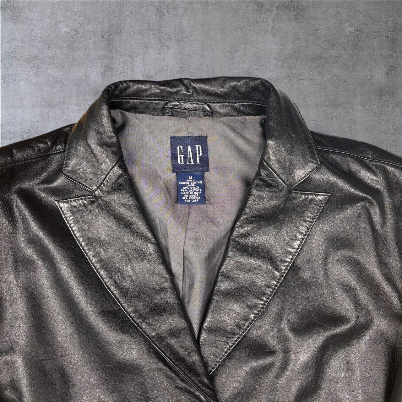Gap Y2K Vintage Black Leather Jacket Size M / US 6-8 / IT 42-44 - 3 Thumbnail