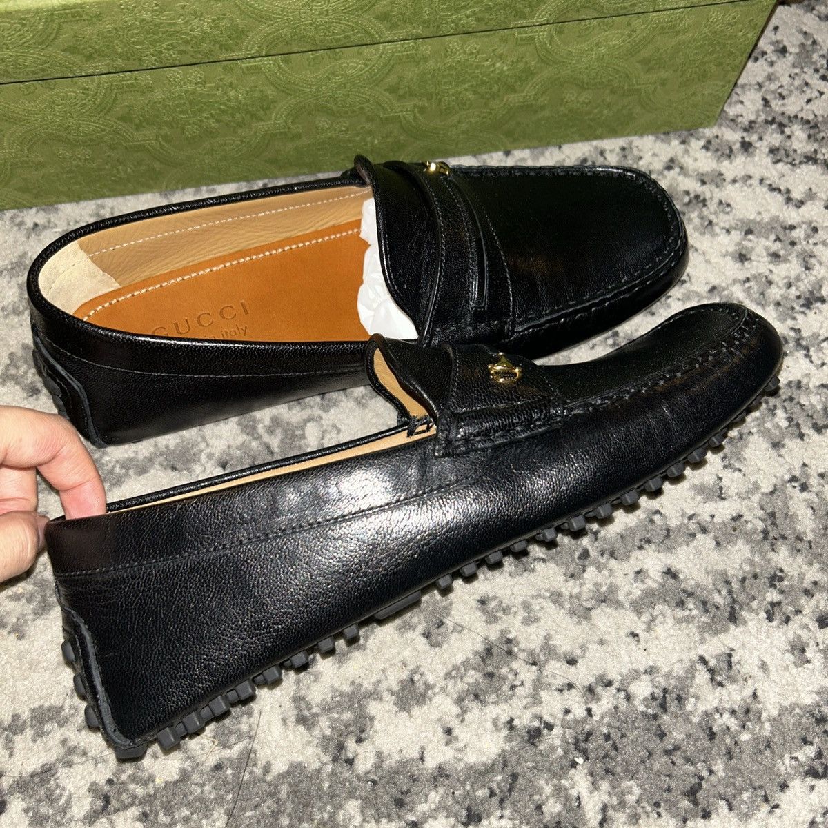 Gucci Gucci Men Gommino Driver Loafers with Half Horsebit Black Size US 7 / EU 40 - 5 Thumbnail