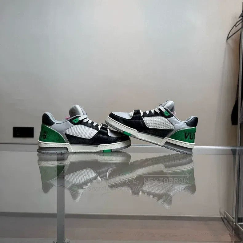 Louis Vuitton Louis Vuitton Trainer Black and Green Velcro shoes Size US 7 / EU 40 - 4 Thumbnail