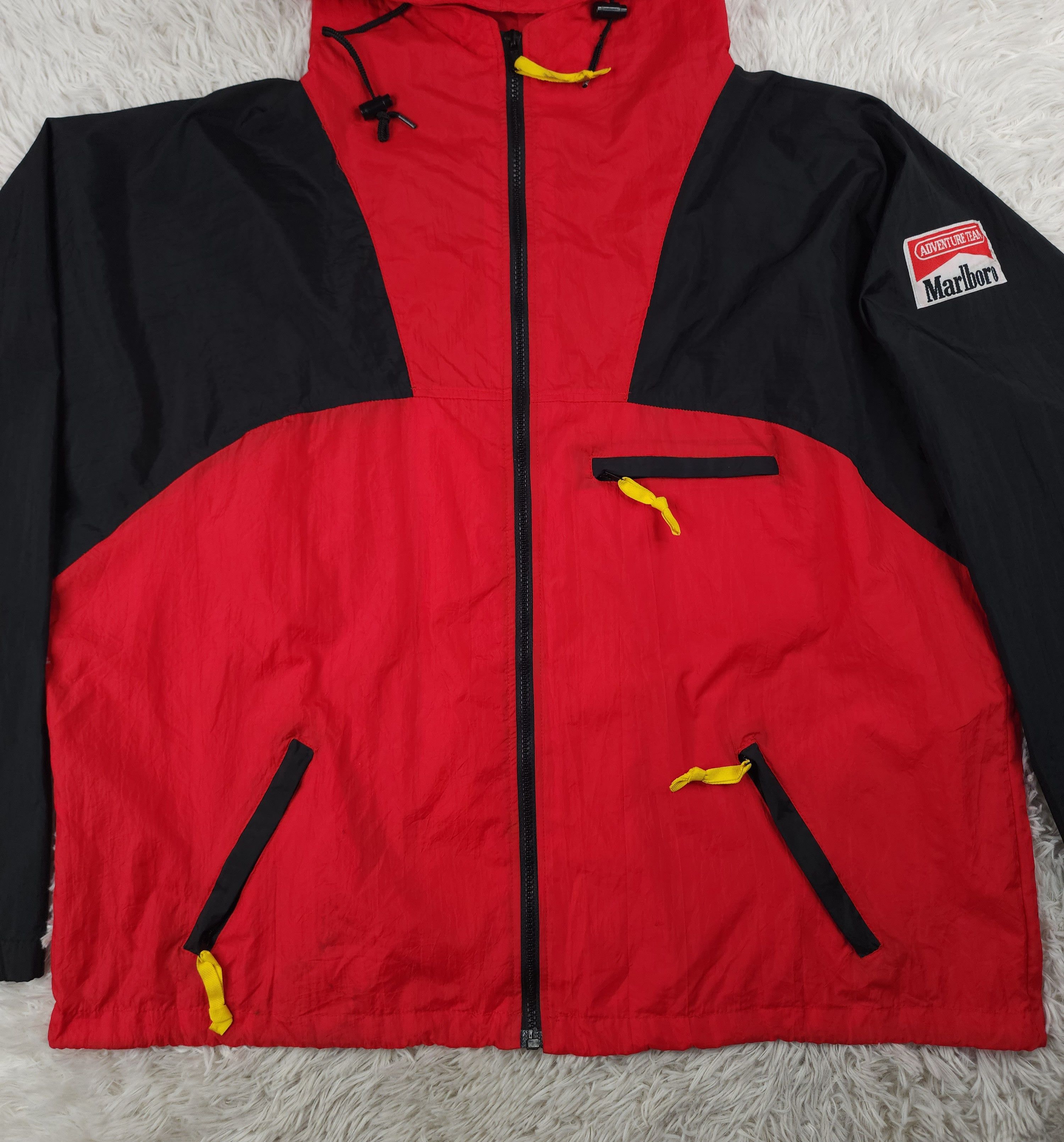 Marlboro Vintage Marlboro hoodied windbreaker jacket Size US XL / EU 56 / 4 - 4 Thumbnail