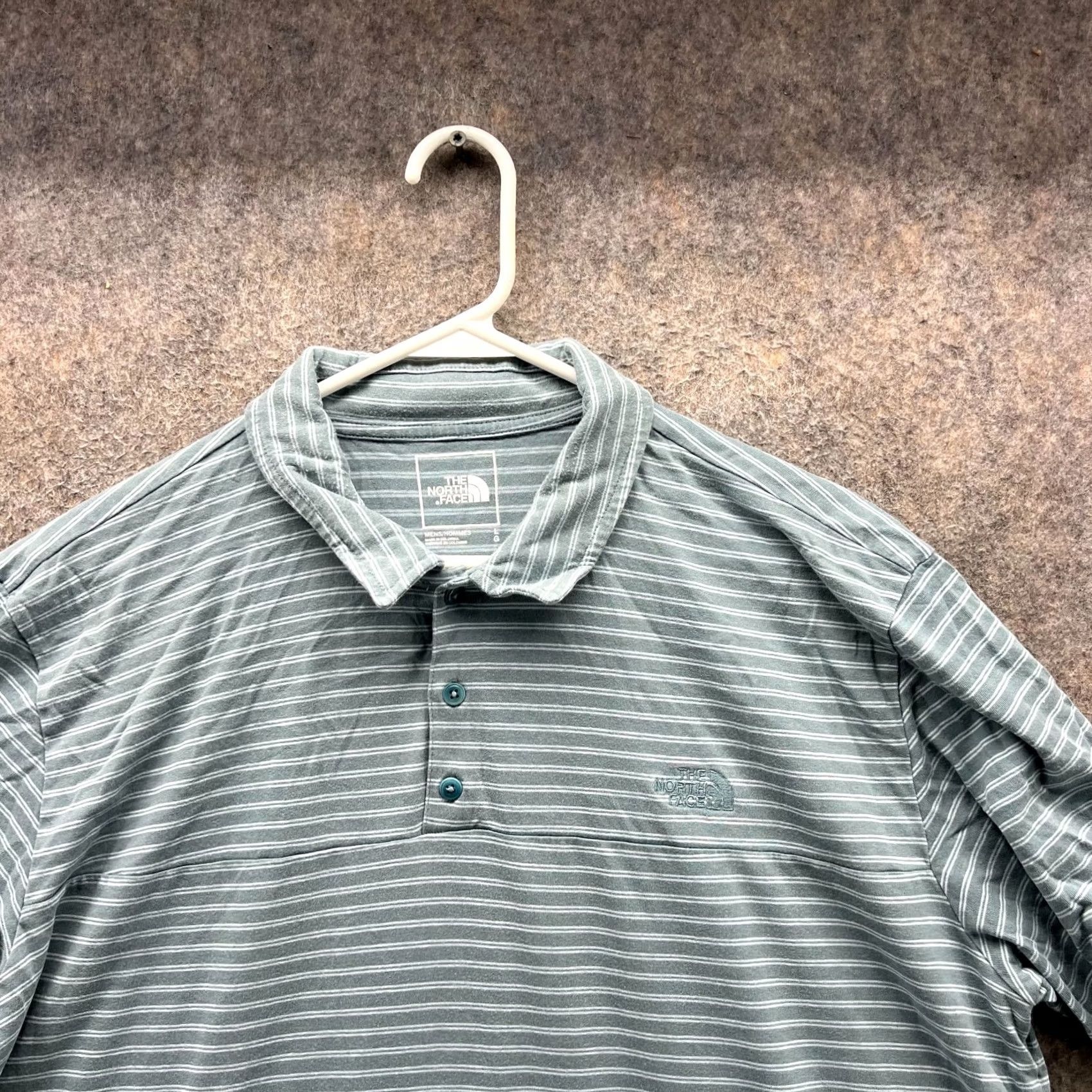 The North Face The North Face Polo Shirt Mens Large Blue Stripes Cotton Outdoors Stretch Camp Size US L / EU 52-54 / 3 - 3 Thumbnail