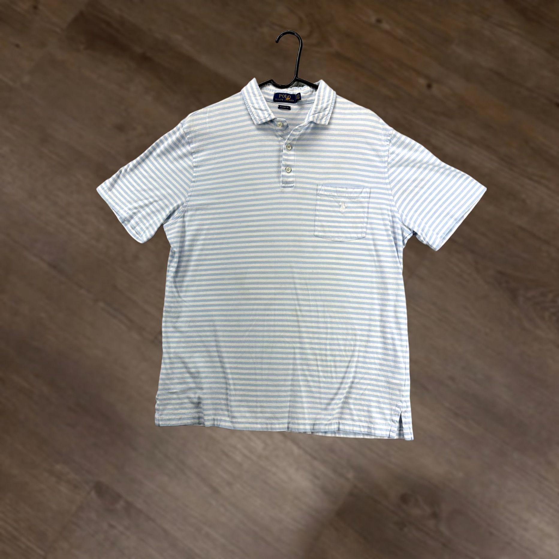 Polo Ralph Lauren Polo Ralph Lauren Shirt Mens Large Blue Candy Stripe Polo Classic Fit Pony Rugby Size US L / EU 52-54 / 3 - 1 Thumbnail