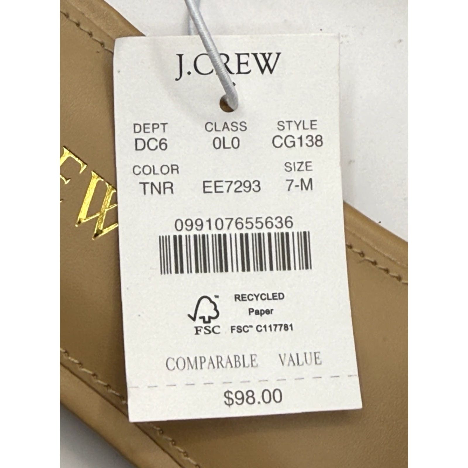 J.Crew VINTAGE J.Crew Factory Woven Pearl Slides Sandals Women Slip On Flat Natural Tan Size 7 Brown Slide Nature Theme Size US 7 / IT 37 - 4 Thumbnail