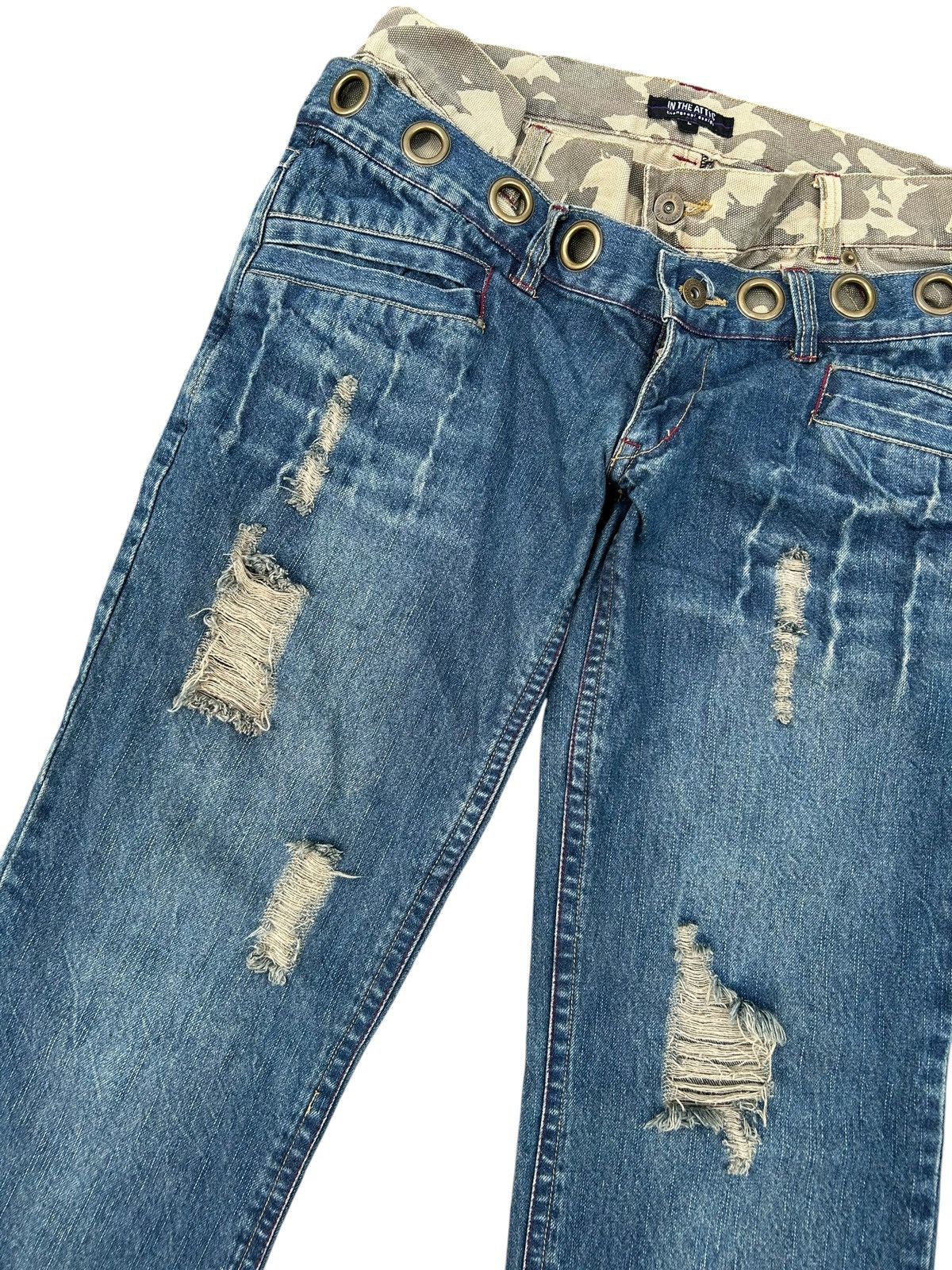 Kapital Double Waist IN THE ATTIC PUNK Distressed Denim Jeans Size US 32 / EU 48 - 3 Thumbnail