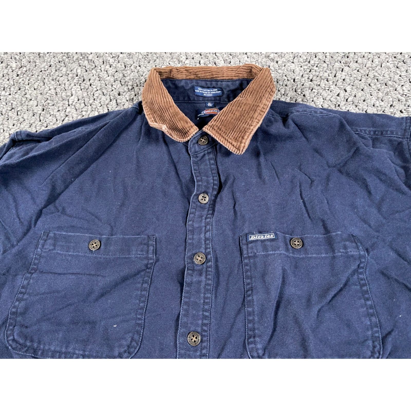 Dickies Dickies Shirt Adult XL Blue Cotton Canvas Heavyweight Button-Front Corduroy Collar Workwear Mens Size US XL / EU 56 / 4 - 5 Thumbnail