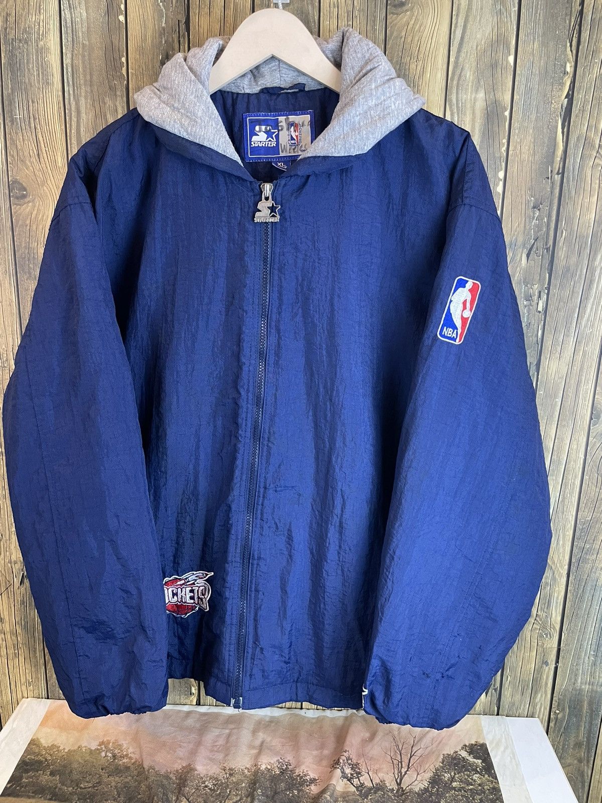 NBA × Starter × Vintage Vintage Nba rocket Starter Jacket Hoodies Size US L / EU 52-54 / 3 - 12 Thumbnail