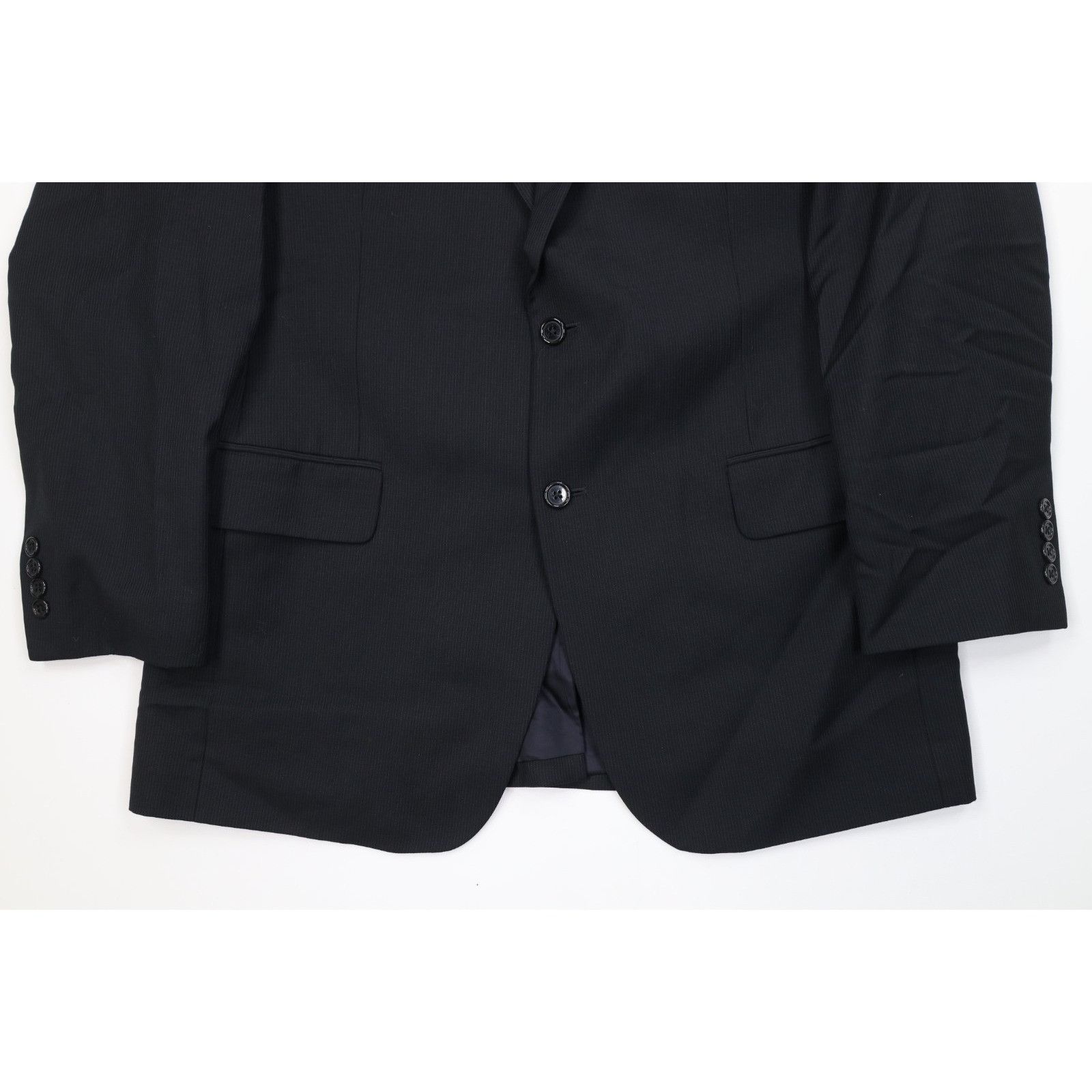 Jos. A. Bank Jos A Bank Signature2 Piece Wool Striped Suit Black Size 40R - 4 Thumbnail