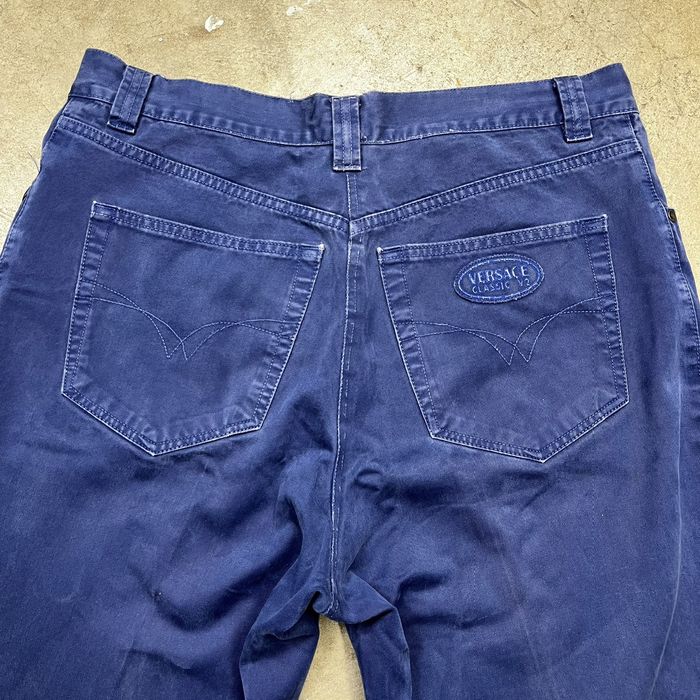 Vintage Versace Classic V2 Pants Navy Blue | Grailed