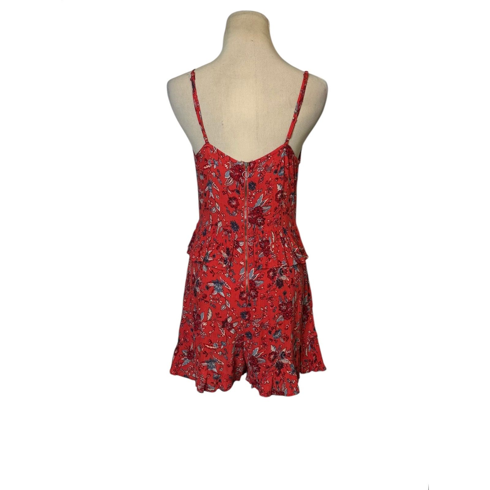 American Eagle Outfitters American Eagle red blue tank romper size 4 Size 27" / US 4 / IT 40 - 12 Thumbnail