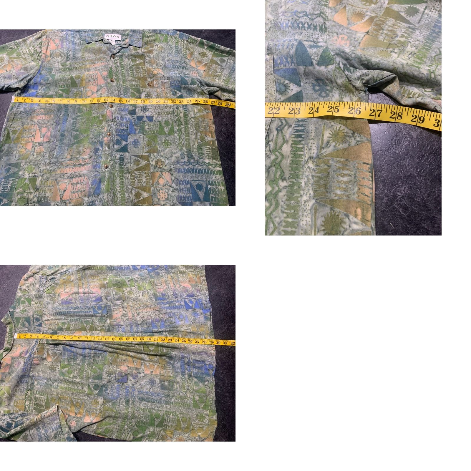 Orvis Orvis Men's Short Sleeve Button-Up Shirt XL Multicolor Geometric Tribal Cotton Rayon Lightweight Pockets Size US XL / EU 56 / 4 - 8 Thumbnail