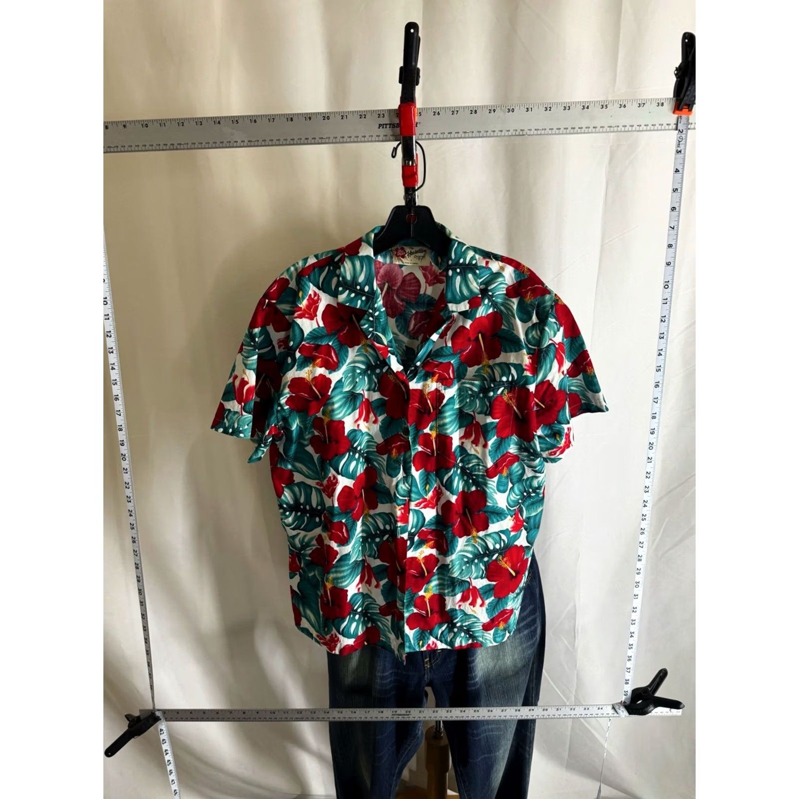 Hilo Hattie WOMENS hilo Hattie Made Hawaii Red Green Floral SHORT SLEEVE BUTTON UP SHIRT S Size S / US 4 / IT 40 - 2 Thumbnail