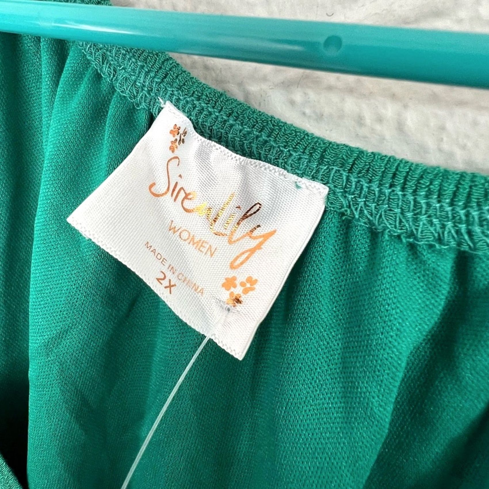Vintage Siren Lily Dress Women 2X Green Lined Plus NWT 22x40 Size XXL / US 16-18 / IT 52-54 - 4 Thumbnail