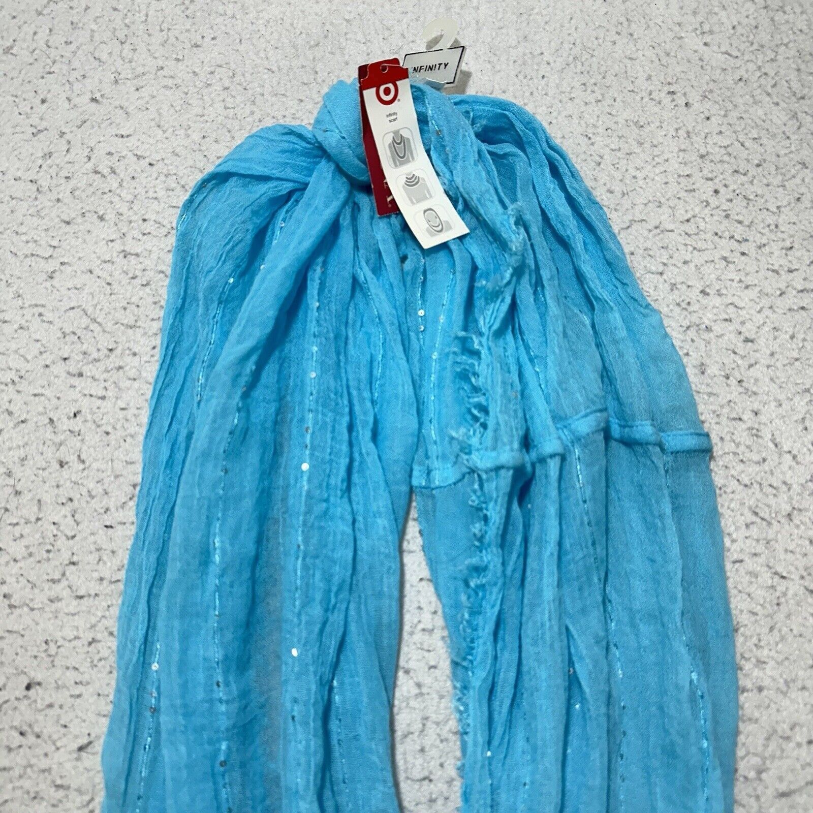 Merona Merona Infinity Scarf Blue Sequin Wrap Lightweight Size ONE SIZE - 2 Thumbnail