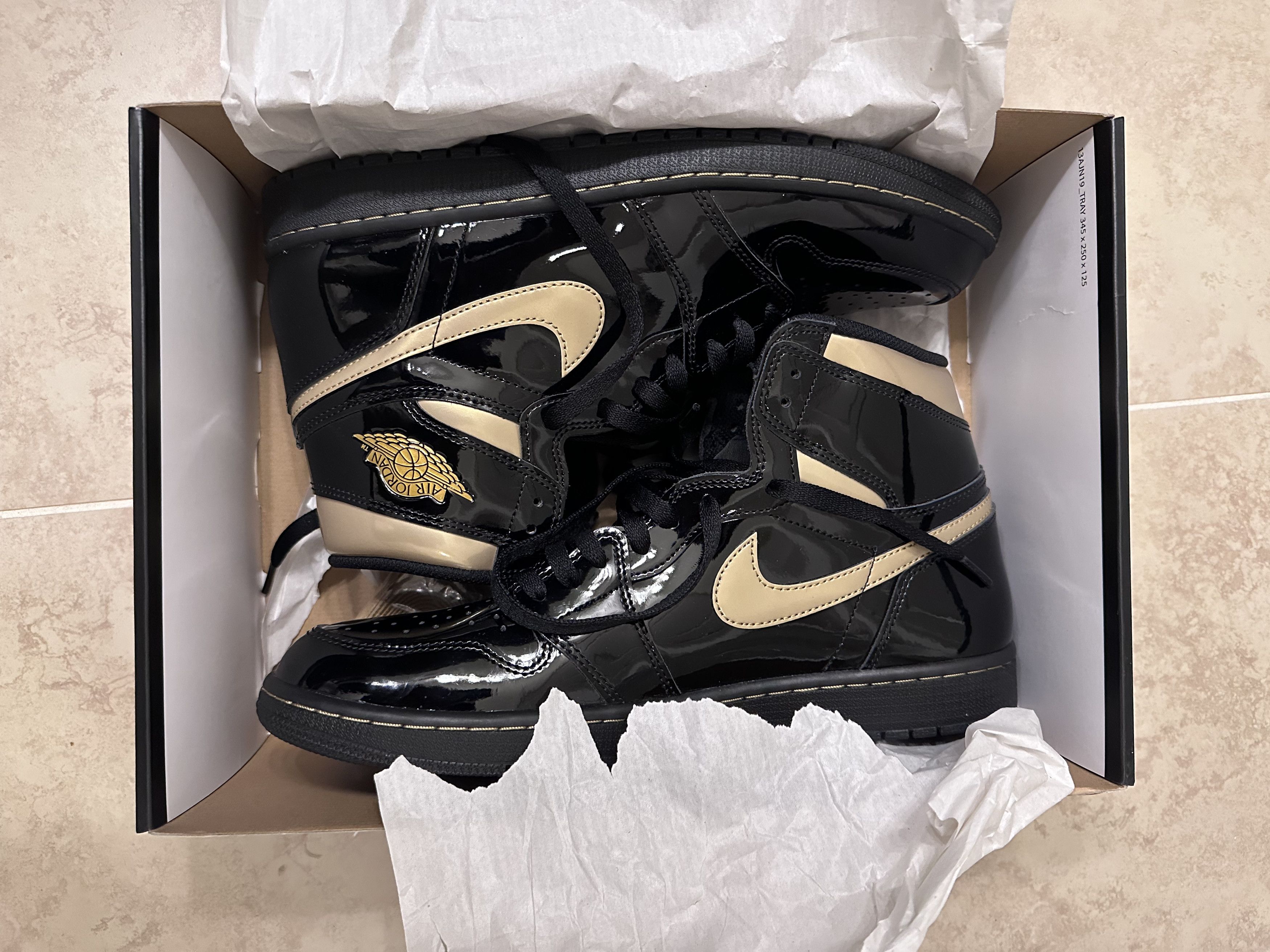 Jordan Brand Jordan 1 Black Metallic Size US 13 / EU 46 - 6 Thumbnail