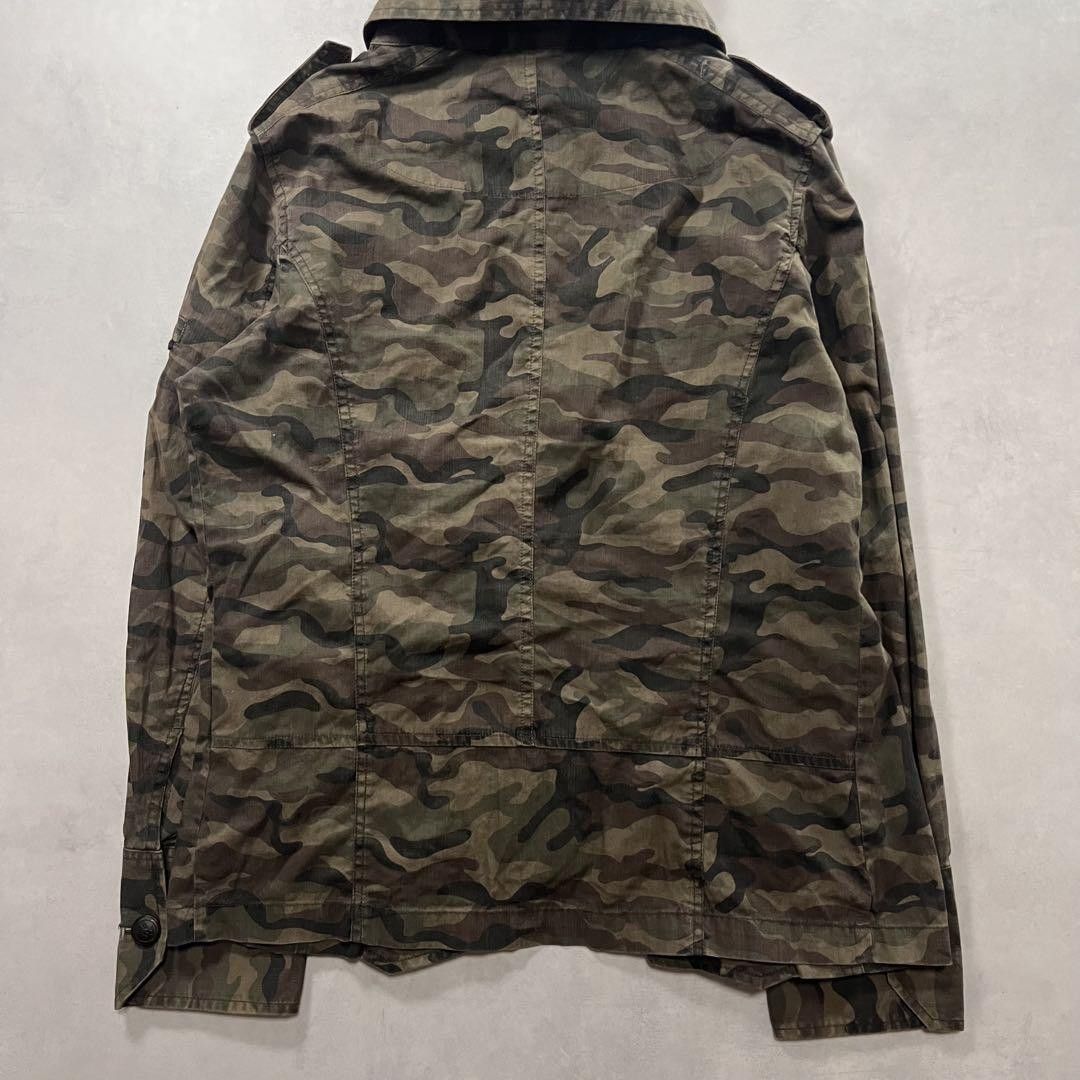 IN THE ATTIC Hooded Camo Napoleon Jacket M