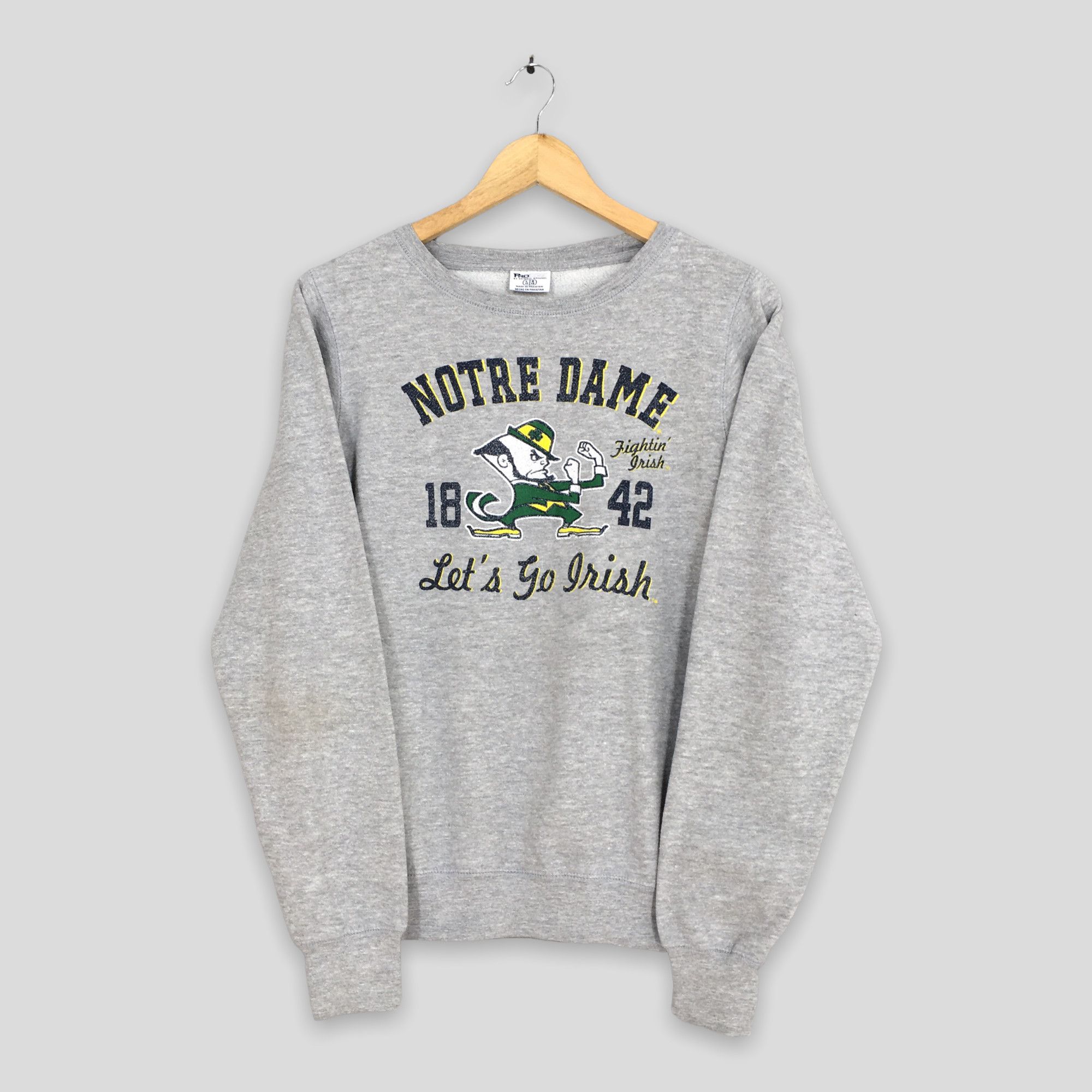 NCAA × Vintage Vintage 90s Notre Dame Fighting Irish Ncaa Sweatshirt Small Size US S / EU 44-46 / 1 - 1 Thumbnail