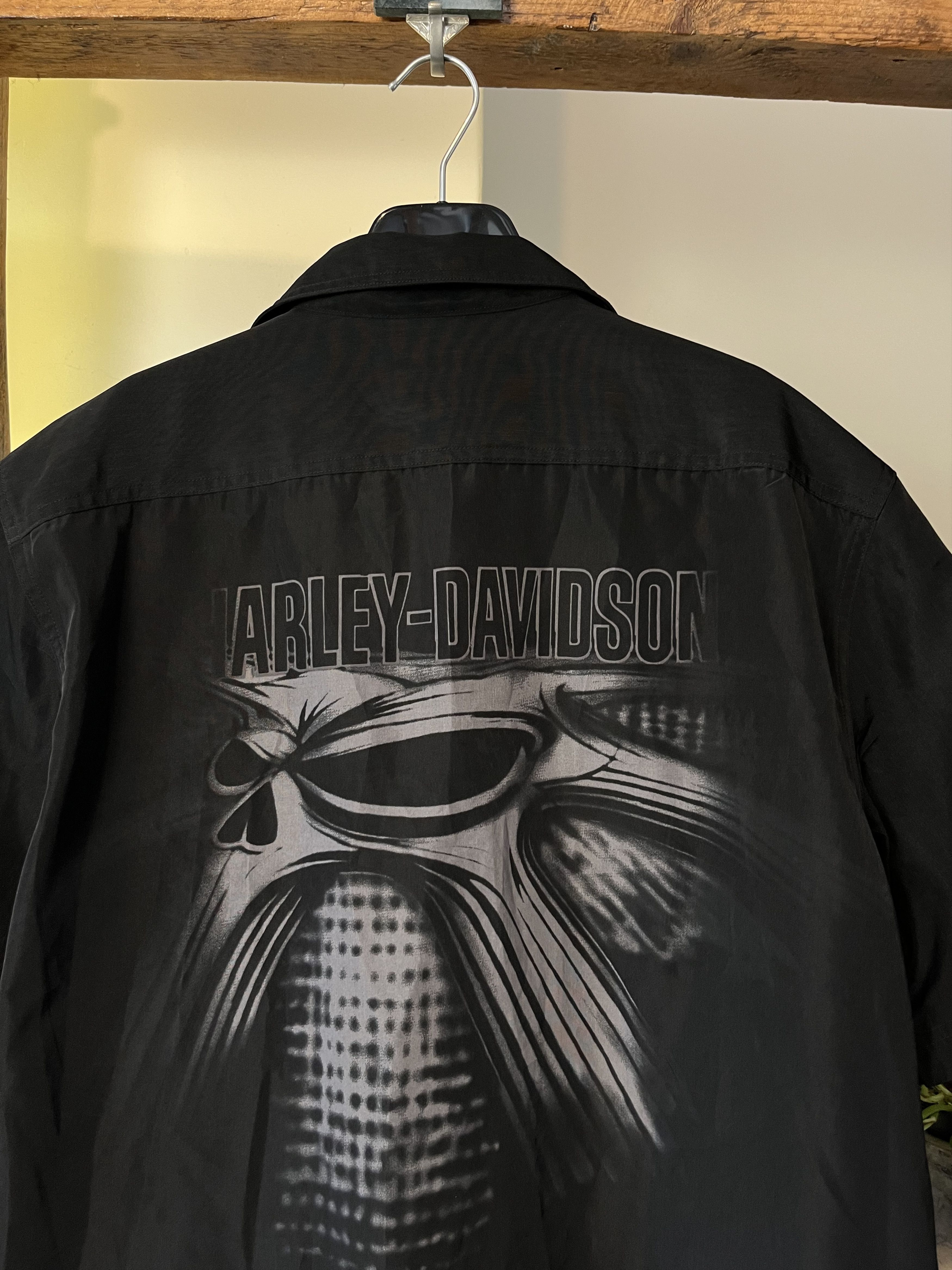 Harley Davidson × Vintage Vintage y2k Harley Davidson Big Skull Bike Tattoo USA Shirt Size US L / EU 52-54 / 3 - 3 Thumbnail