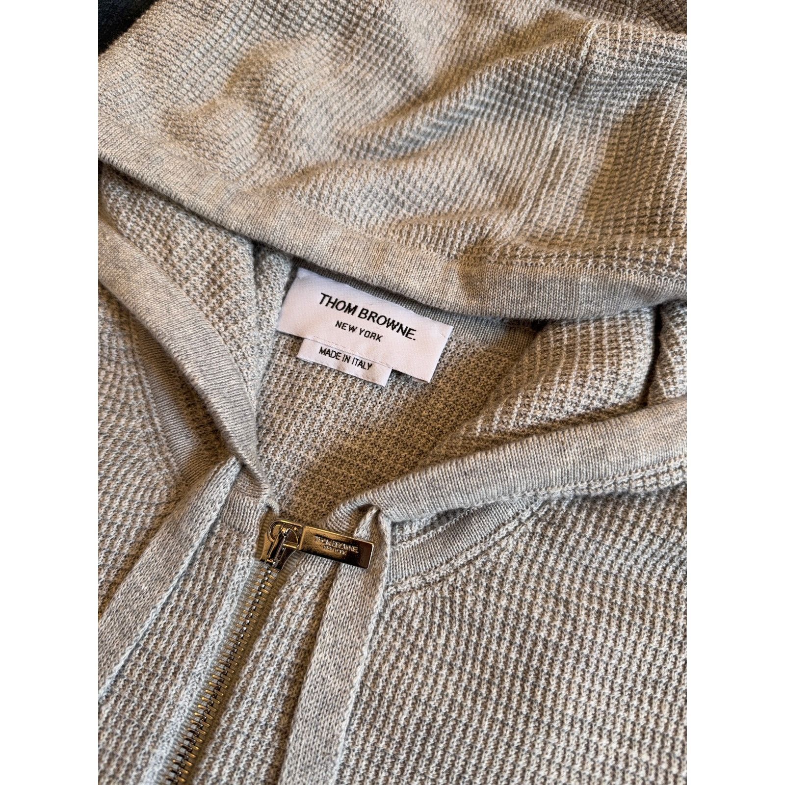 Thom Browne $1,850 Thom Browne Linen Cotton 4-Bar Relaxed Fit Zip hoodie Size US S / EU 44-46 / 1 - 4 Thumbnail
