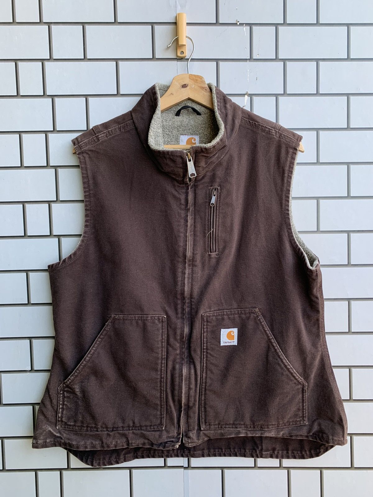 Vintage Vintage Crazy Carhartt Vest Jacket Size L / US 10 / IT 46 - 1 Thumbnail
