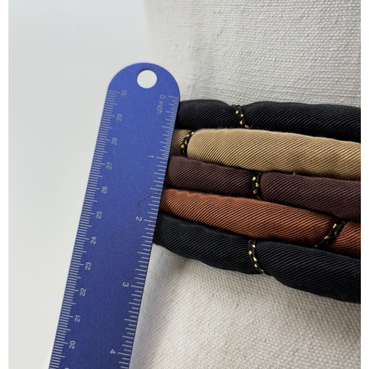 Other Vtg Cummerbund Belt Women's Puffy Fabric Belt Brown Tan OS Size ONE SIZE - 7 Thumbnail