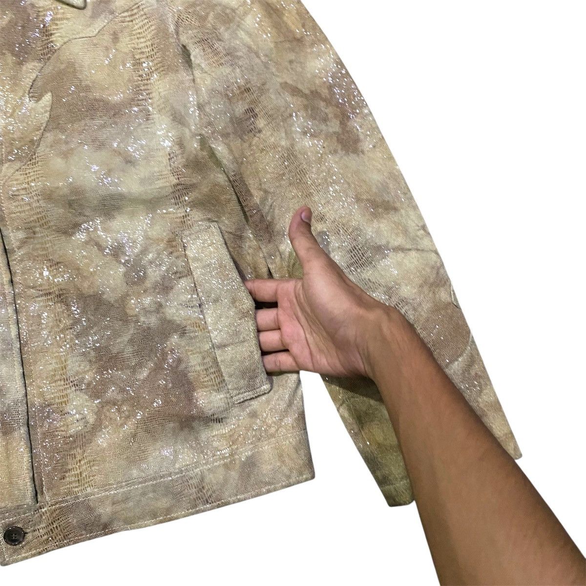 Tornado Mart ‼️LAST DROP‼️Tornado Mart Shiny Textured Zipper Leather Jacket Size US M / EU 48-50 / 2 - 10 Thumbnail