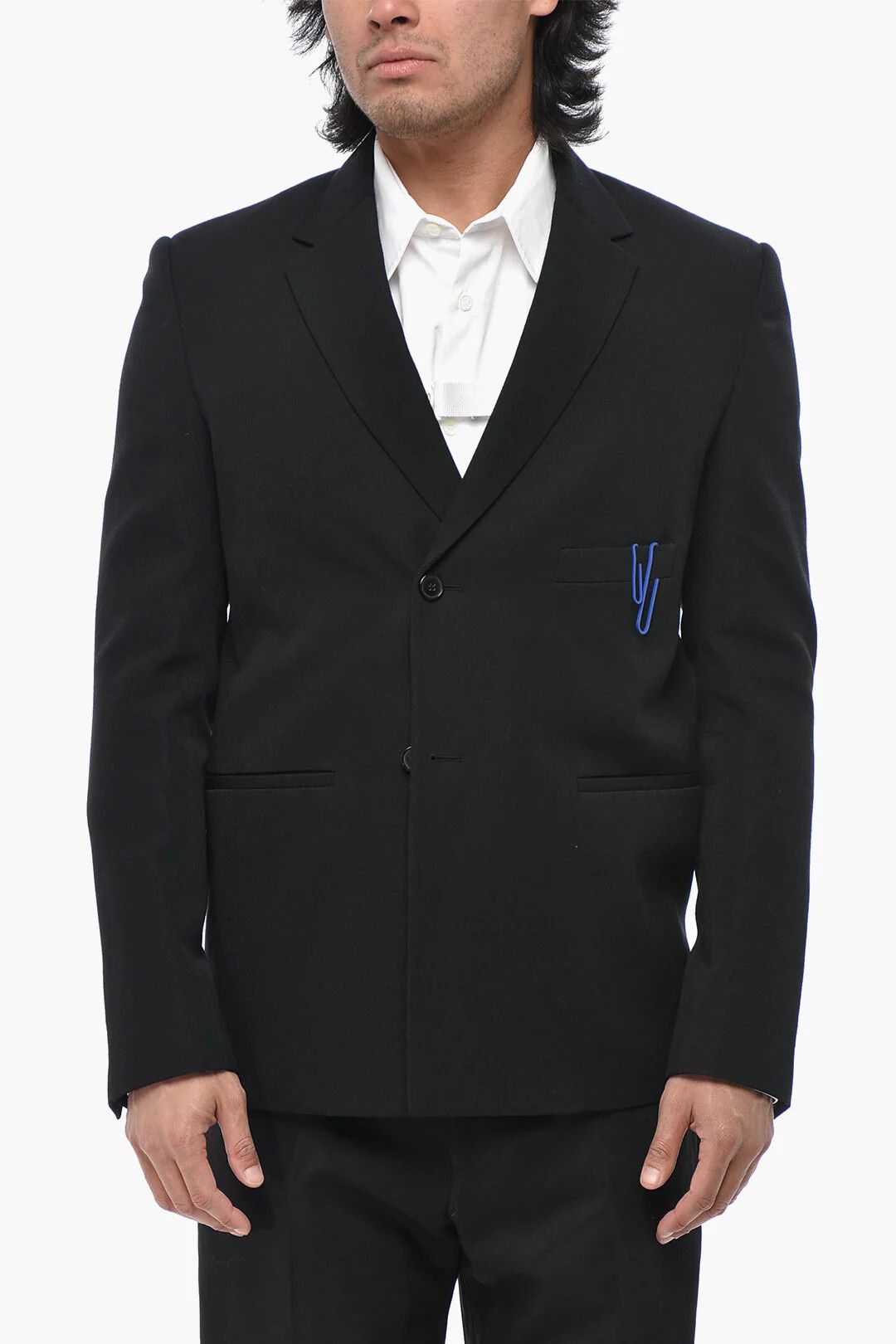 Off-White og1mm0426 Virgin Wool Blazer in Black Size US M / EU 48-50 / 2 - 1 Thumbnail
