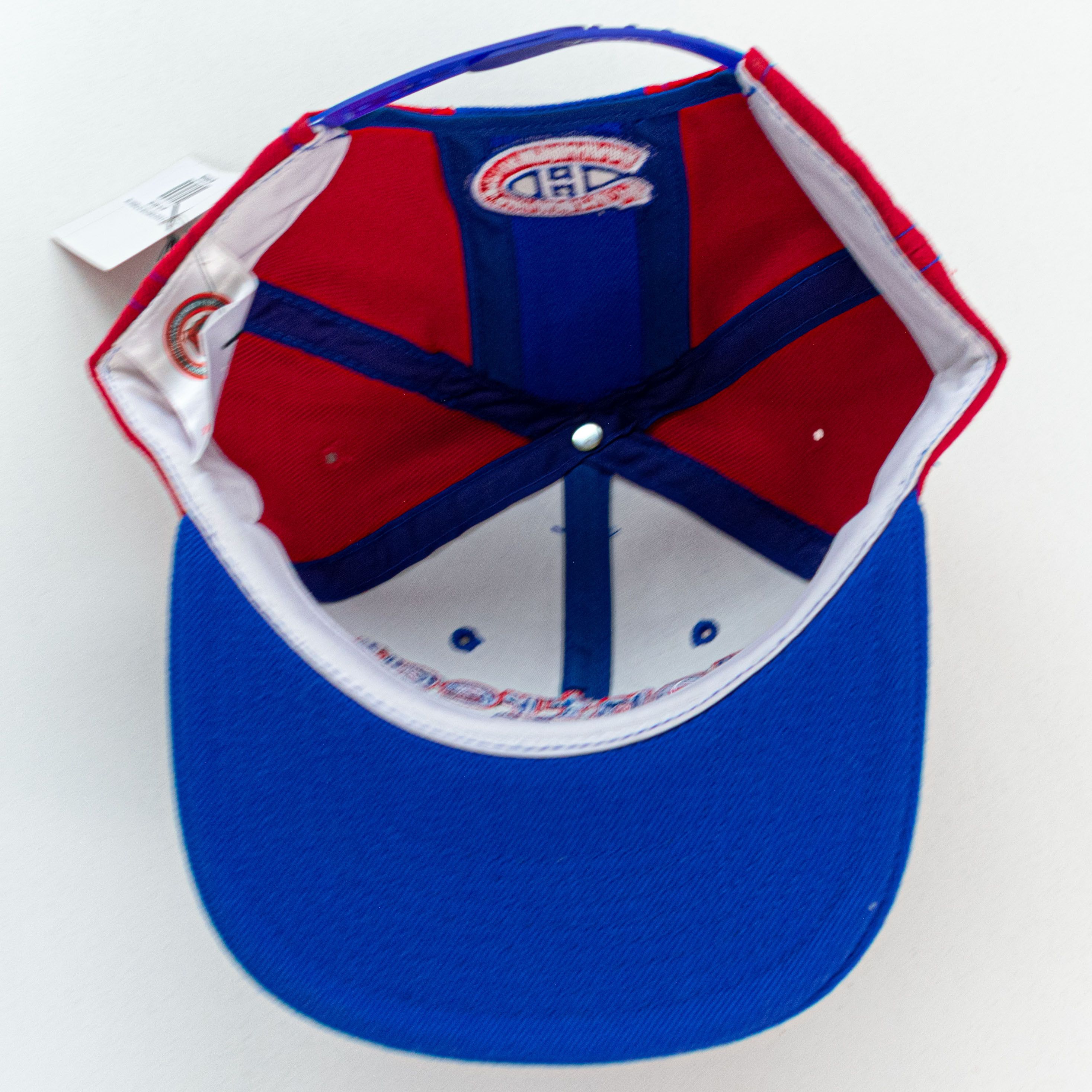 NHL VTG 90s AJD Montreal Canadiens Double Line Snapback Hat Size ONE SIZE - 7 Thumbnail